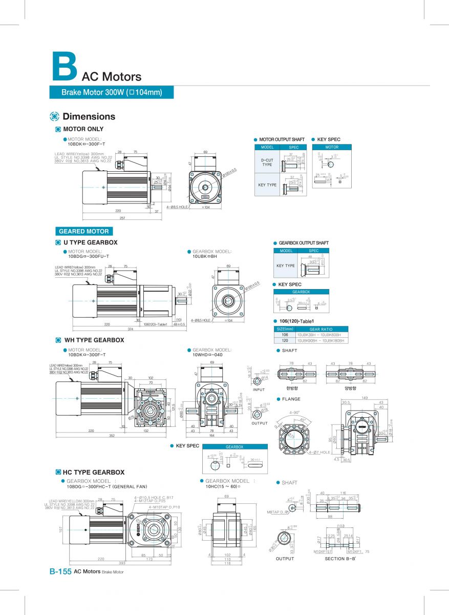 Brake motor DKM 10BDGD-300FU-T-10UBK25BH