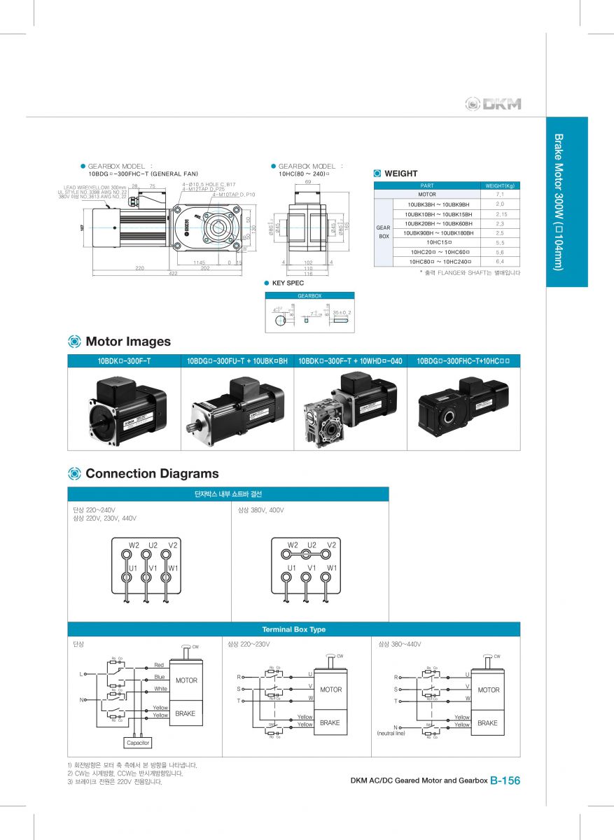 Brake motor DKM 10BDGD-300FU-T-10UBK30BH