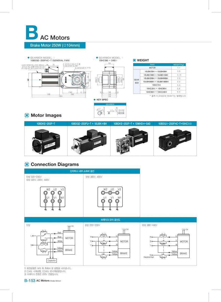 Brake motor DKM 10BDGE-250FU-T-10UBK30BH