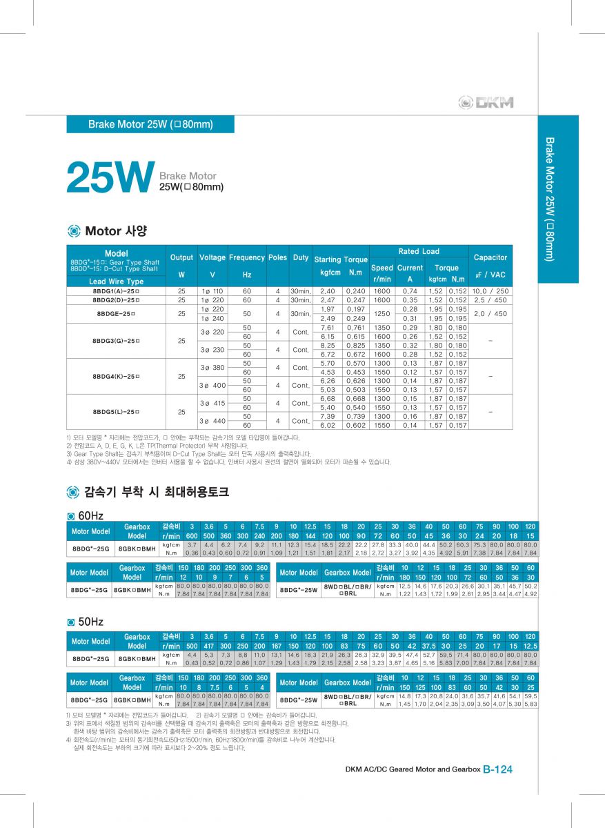 Brake motor DKM8BDGE-15G 8GBK10BMH