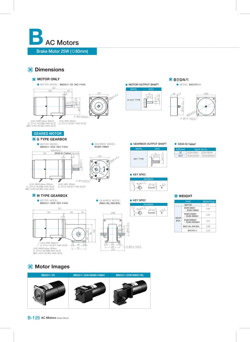 Brake motor DKM8BDGE-15G 8GBK15BMH