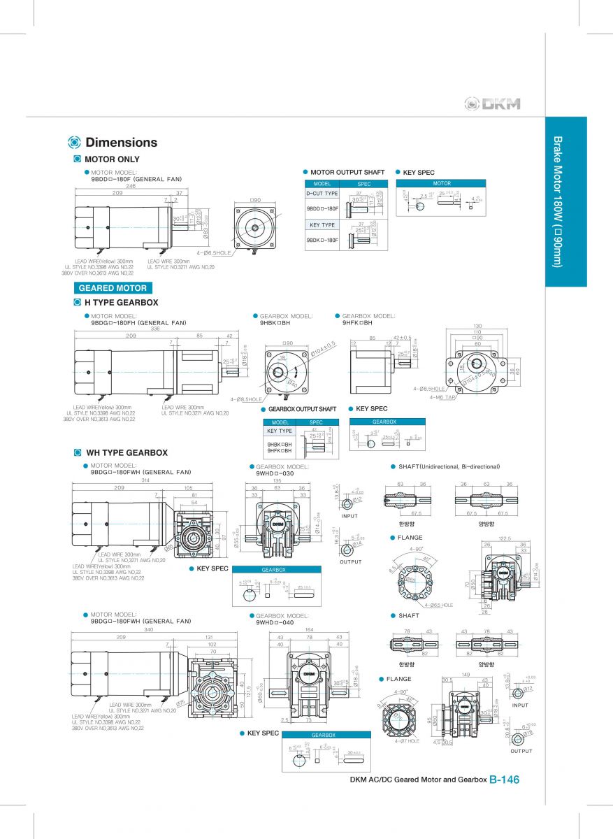 Brake motor DKM 9BDGE-180FH-9HBK25BH