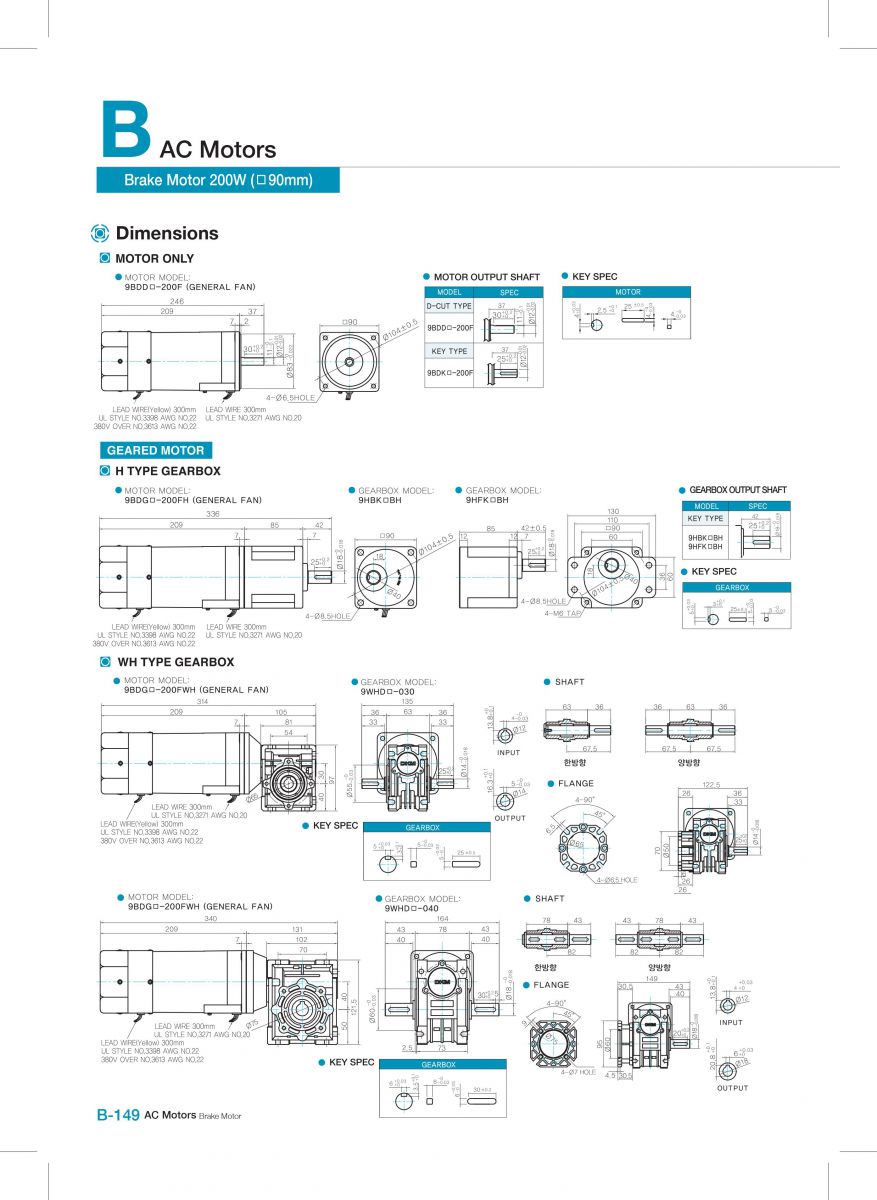 Brake motor DKM 9BDGK-200FH-9HBK25BH