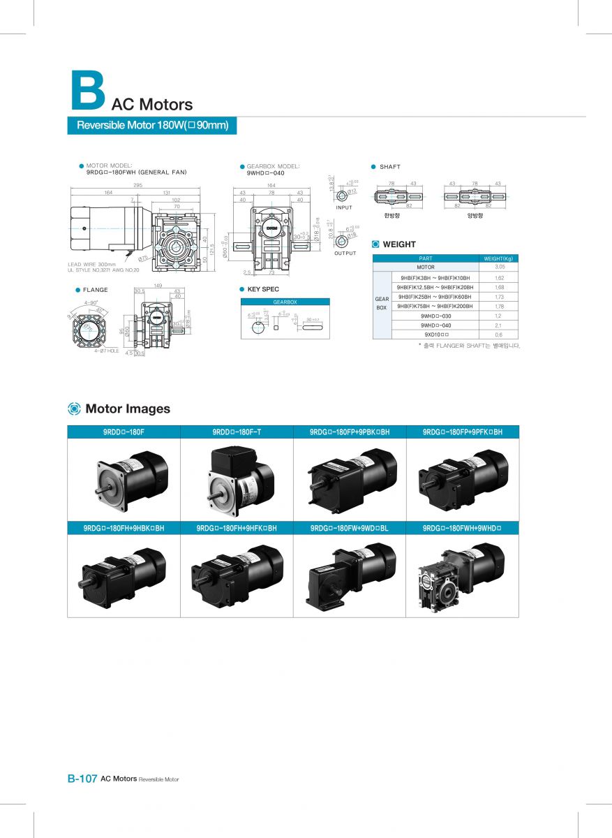 Reversible Motor dkm 9RDGE-180FH-T-9HBK15BH