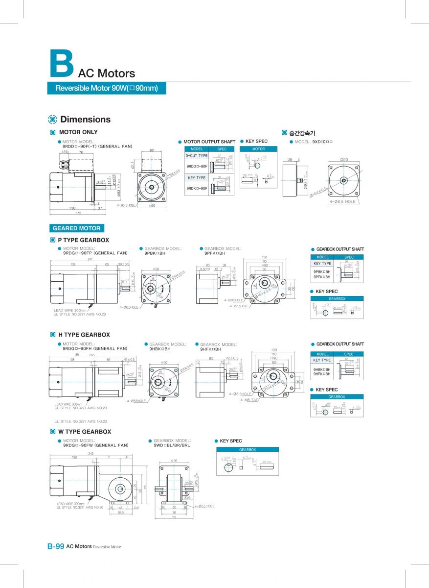 Reversible Motor dkm 90w