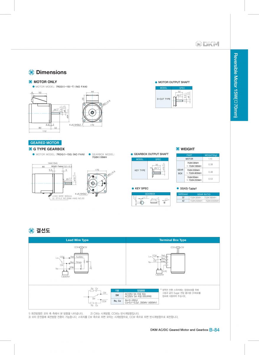 Reversible Motor dkm 15W giam toc dkm